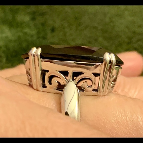 24ctw Black Spinel Ring - Picture 2 of 6